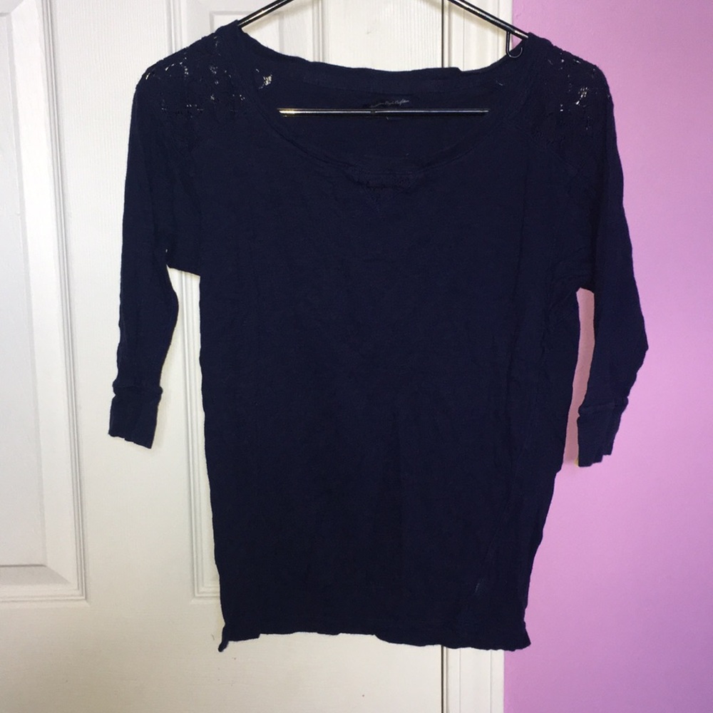 Quarter Sleeve Navy Blue Shirt